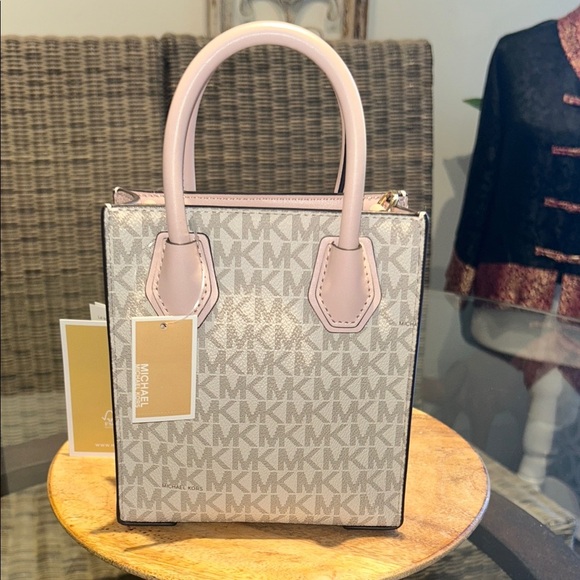 Michael Kors Beige and Pink Mini Crossbody Bag - Picture 4 of 6